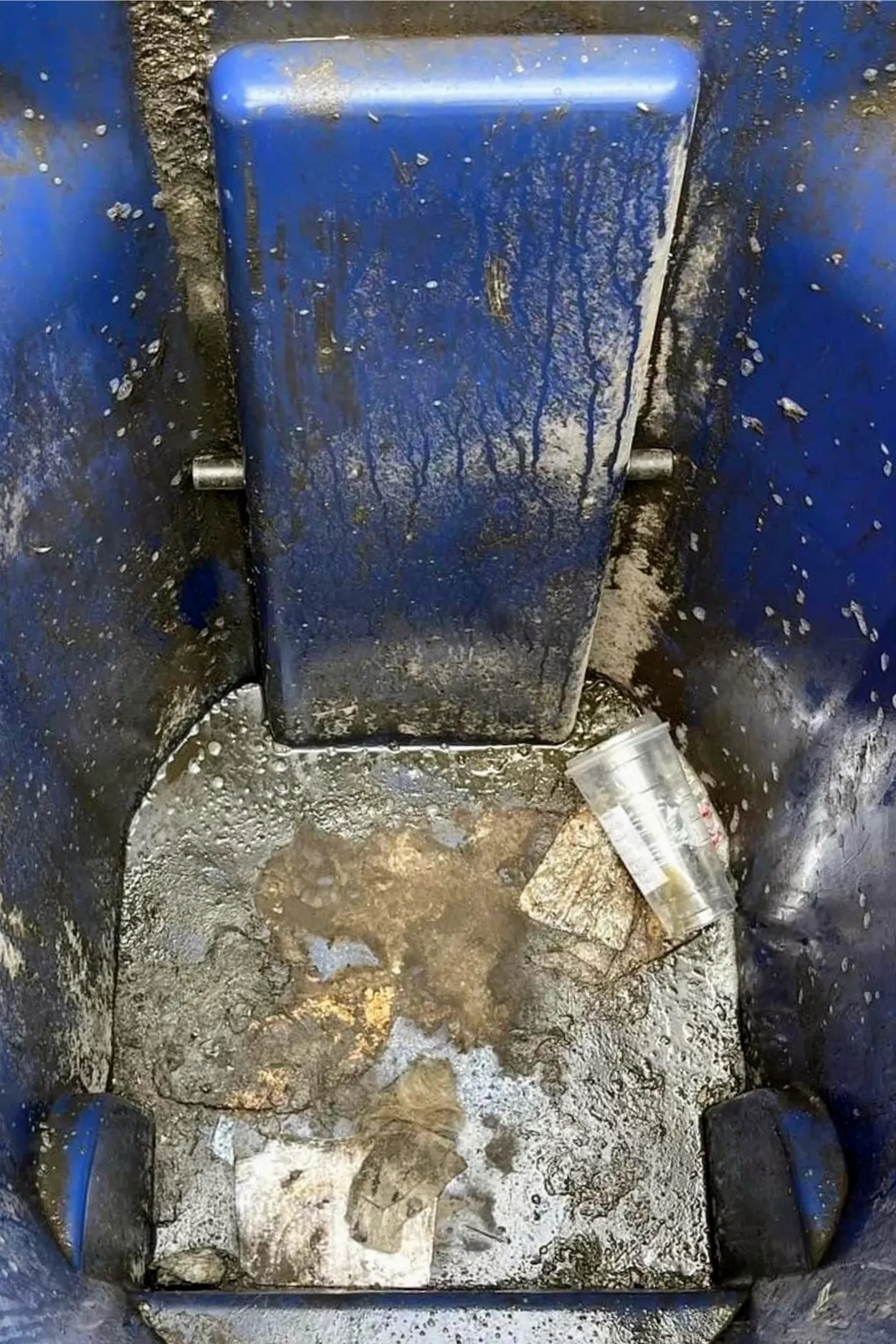 Dirty dumpster before cleaning