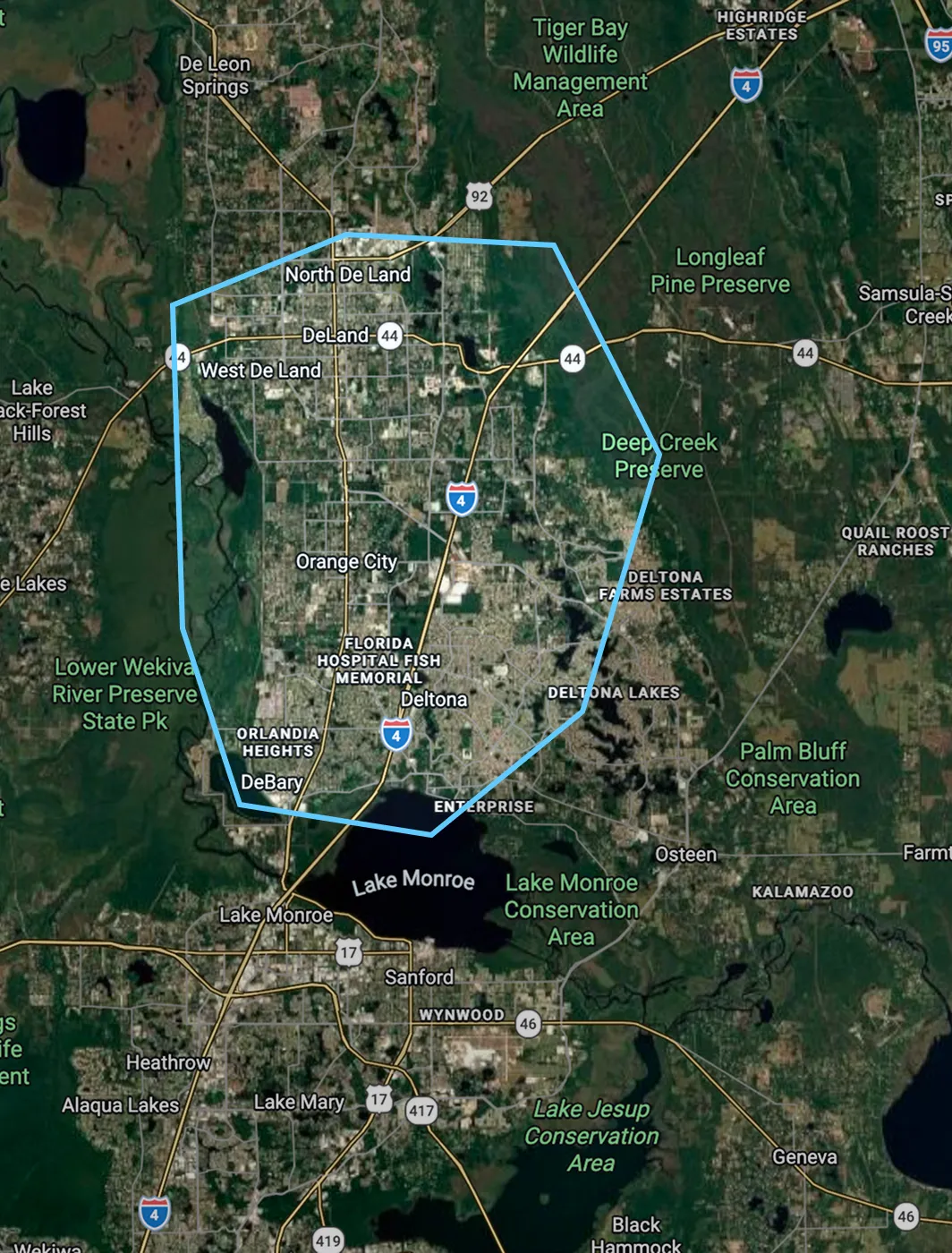Service area map